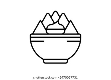 Nachos icon. icon related to fast food. suitable for web site, app, user interfaces, printable etc. line icon style. simple vector design editable