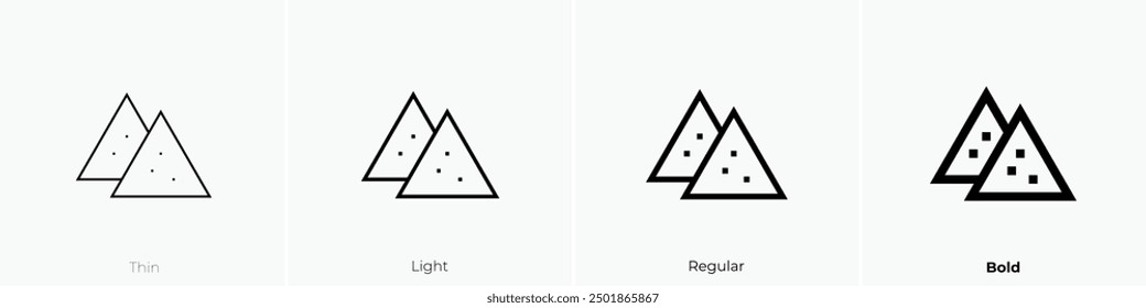 nachos icon. Thin, Light Regular And Bold style design isolated on white background