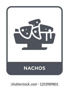 nachos icon vector on white background, nachos trendy filled icons from Gastronomy collection, nachos simple element illustration