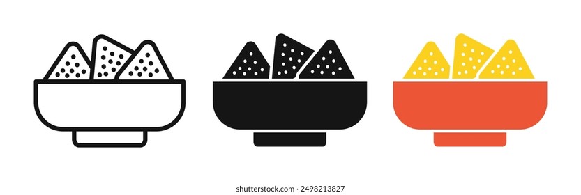 nachos iconicon vector collection in outlined and solid style