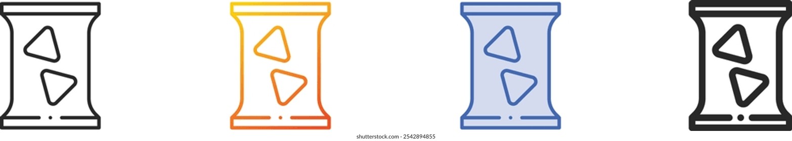 nachos icon.Thin Linear, Gradient, Blue Stroke and bold Style Design Isolated On White Background