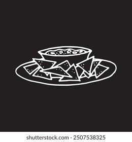 Nachos illustration on black color