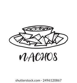 Nachos illustration on isolated white color background