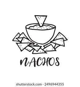 Nachos illustration on isolated white color