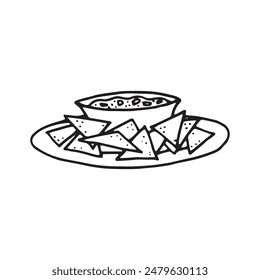 Nachos illustration on white color background