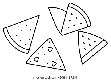 Nachos line art design charming food collection
