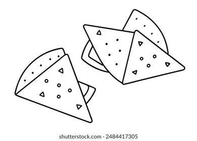 Nachos line art illustration stylish snack decor