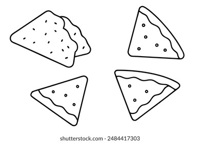 Nachos line art sketch minimalist snack artwork