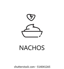 Nachos line icon. Single high quality symbol of fast food for web design or mobile app. Thin line signs of nachos for design logo, visit card, etc. Outline pictogram of nachos. 
