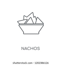 Nachos linear icon. Nachos concept stroke symbol design. Thin graphic elements vector illustration, outline pattern on a white background, eps 10.
