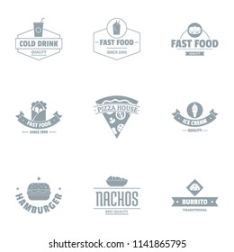 Nachos logo set. Simple set of 9 nachos vector logo for web isolated on white background