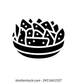 nachos mexican cuisine glyph icon vector. nachos mexican cuisine sign. isolated symbol illustration