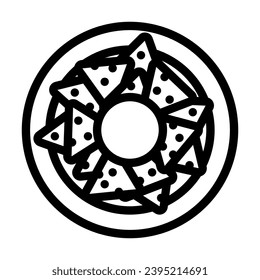 nachos mexican cuisine line icon vector. nachos mexican cuisine sign. isolated contour symbol black illustration