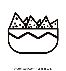 nachos mexican food fill style icon vector illustration design