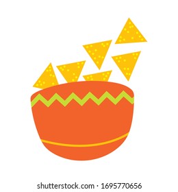 nachos mexican food fill style icon vector illustration design