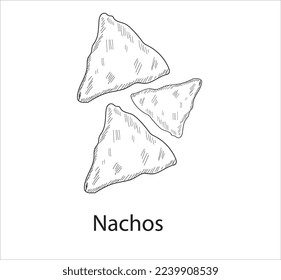 Nachos mexican food vector. Best Mexican Dishes. Latin american food illustration.