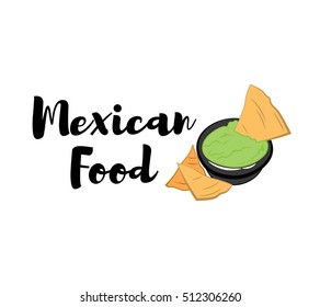 Nachos Mexico Food. Traditional Mexican Cuisine. An Isolated Object. Vector Illustration