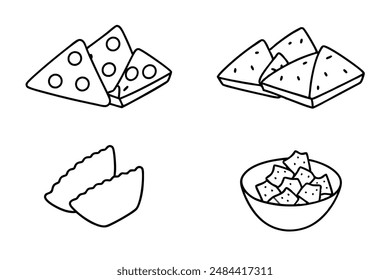 Nachos minimalist line art classic snack elegance