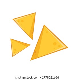 Nachos on white background.