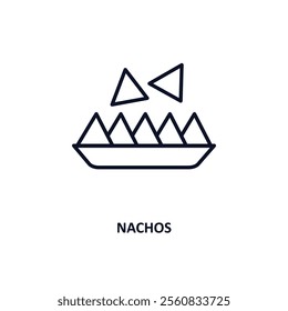 nachos outline icon.  Thin line icon from gastronomy collection. Editable vector isolated on white background