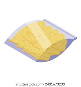 Nachos pack icon isometric vector. Bowl food. Art snack chips