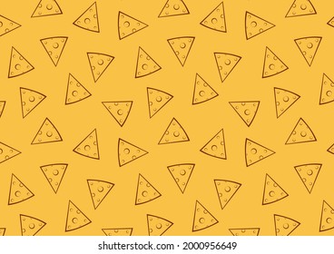 Nachos pattern wallpaper. Nachos cartoon vector.