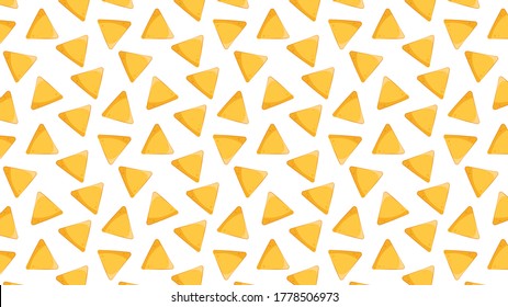 Nachos pattern wallpaper. Nachos on white background.