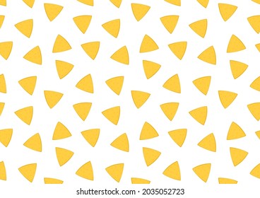 Nachos pattern wallpaper. Nachos on white background.