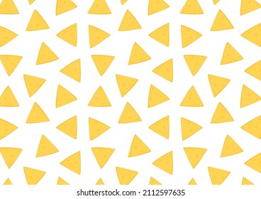 Nachos pattern wallpaper. Nachos on white background.