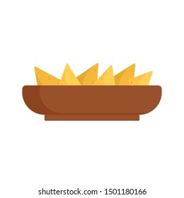 Nachos plate icon. Flat illustration of nachos plate vector icon for web design