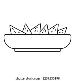 Nachos plate icon. Outline nachos plate vector icon for web design isolated on white background