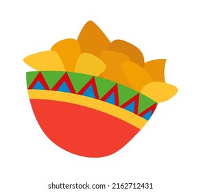 Nachos in a plate. Vector illustration