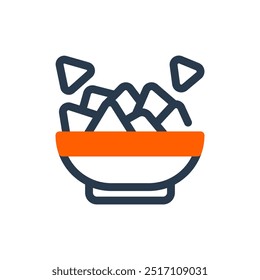 Ícone de vetor de menu do restaurante Nachos