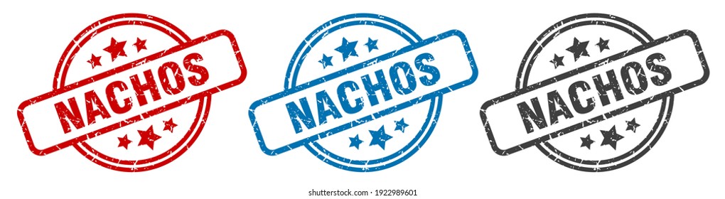 nachos round grunge vintage sign. nachos stamp