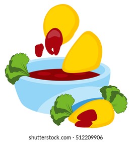 Nachos and salsa logo. Mexican traditional dish.