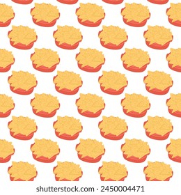 Nachos seamless pattern. Mexican cuisine repeat background. Tortilla chips endless cover. Vector flat hand drawn illustration.
