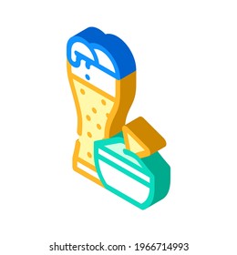 nachos snack and beer isometric icon vector. nachos snack and beer sign. isolated symbol illustration
