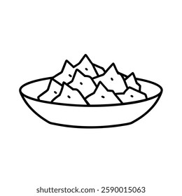 Nachos Supreme Line Art Vector.