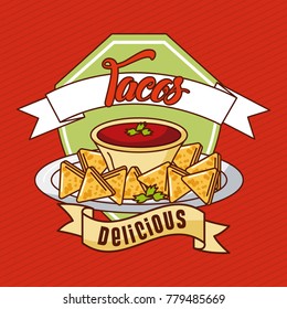 nachos tacos delicious mexican food card restaurant menu banner