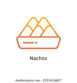 Nachos Vector Gradient outline Icon. Eps10 File