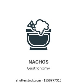 Nachos vector icon on white background. Flat vector nachos icon symbol sign from modern gastronomy collection for mobile concept and web apps design.
