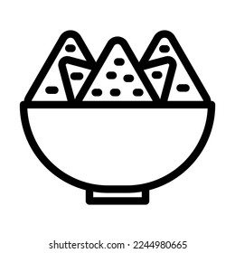Diseño de iconos de línea de vectores Nachos