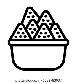 Diseño de iconos de línea de vectores Nachos