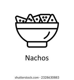 Nachos Vector outline Icon Design illustration. Food and drinks Symbol on White background EPS 10 File