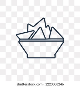 Nachos vector outline icon isolated on transparent background, high quality linear Nachos transparency concept can be used web and mobile