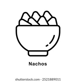 Ilustração do estilo de ícone de Contorno do vetor Nachos. Símbolo no plano de fundo branco EPS 10 Arquivo