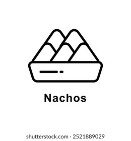 Ilustração do estilo de ícone de Contorno do vetor Nachos. Símbolo no plano de fundo branco EPS 10 Arquivo