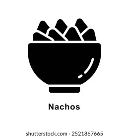 Ilustração do estilo do ícone Sólido do vetor Nachos. Símbolo no plano de fundo branco EPS 10 Arquivo