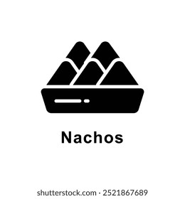 Ilustração do estilo do ícone Sólido do vetor Nachos. Símbolo no plano de fundo branco EPS 10 Arquivo