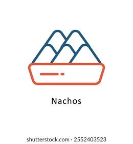 Nachos Vector Two Colors outline Icon. Eps10 File